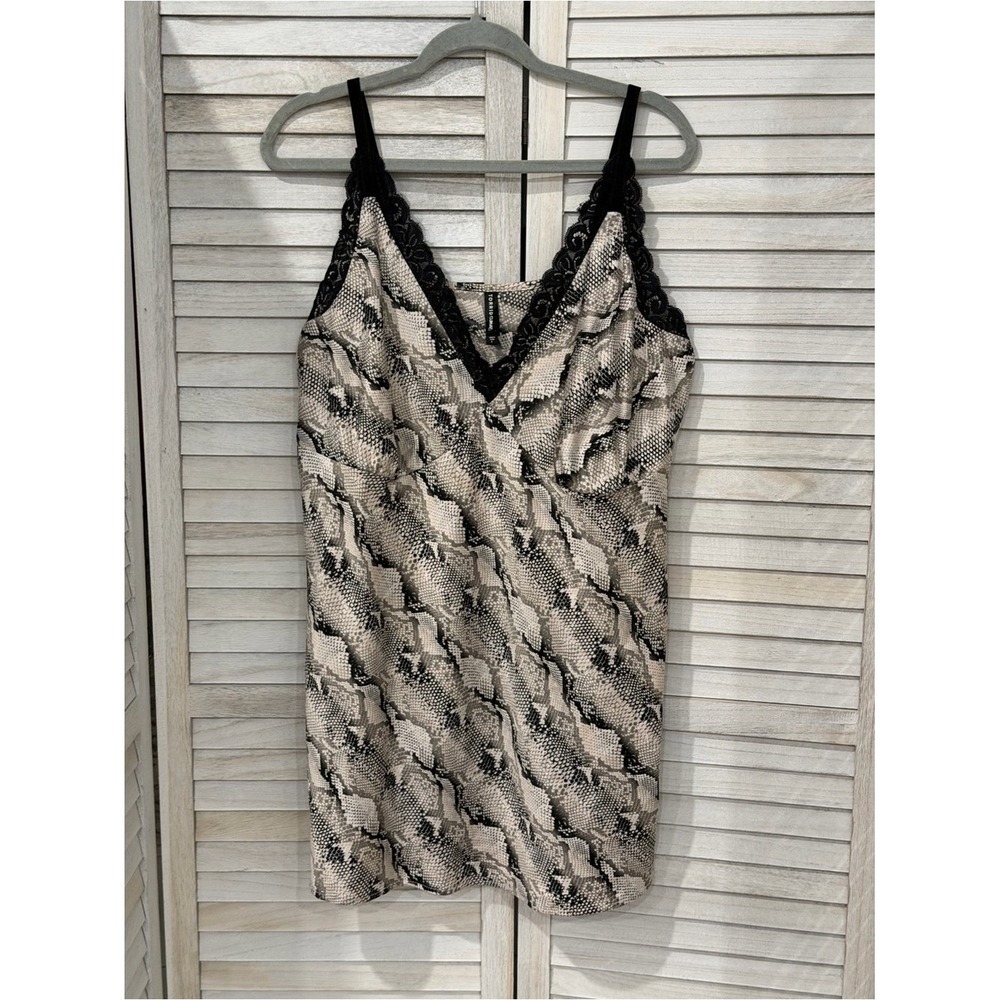 Torrid Curve Snakeskin Print Lace-Trim Slip Nightgown